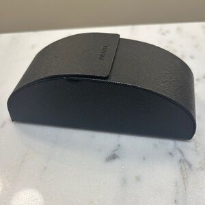 Prada Black Textured Leather Sunglasses Case (no sunglasses)